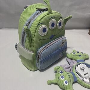 Loungefly NWT Disney Pixar Little Green Man Backpack And Ears